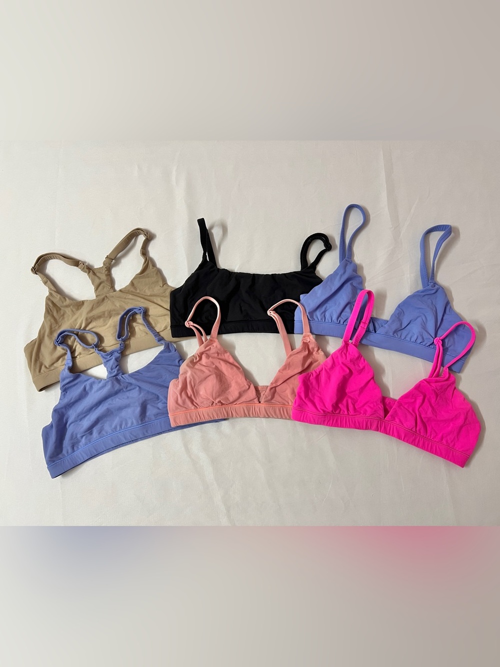 SKIMS Fits Everybody Triangle Scoop Neck Racerback Bra Bralette Bundle